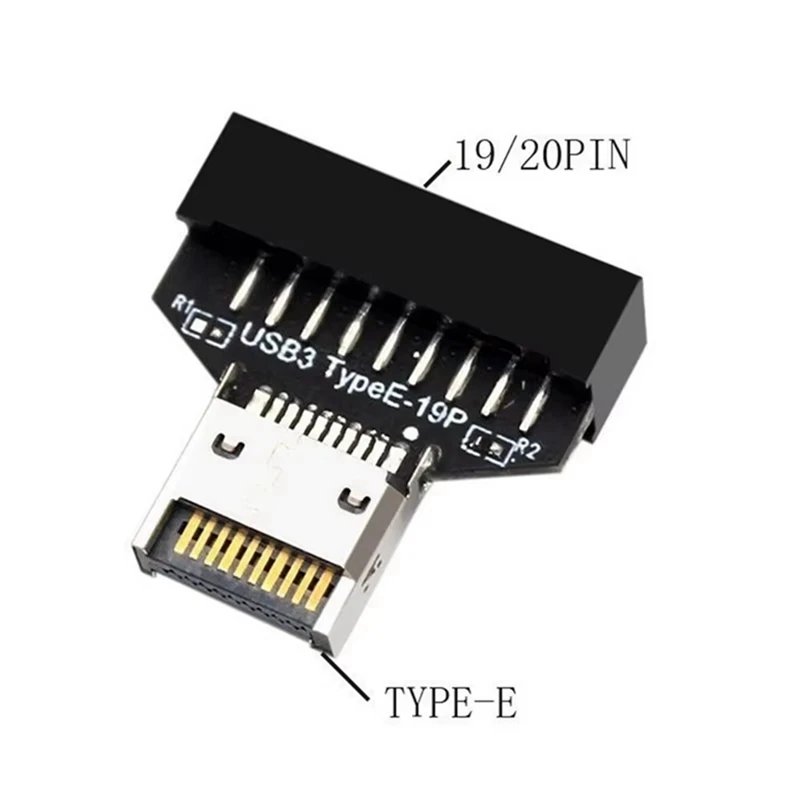 Top-2Pcs Computer Motherboard USB3.2 Type-E 20Pin To USB 19P Chassis Front USB Type A Type C Extension Adapter