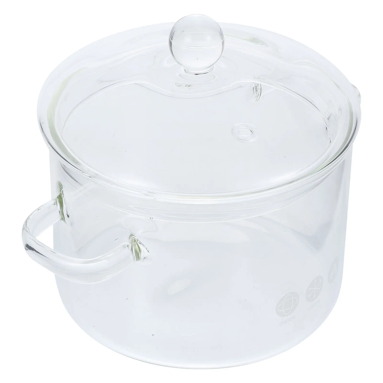 

Glass Stew Pot 2L Heat Resistant Clear Cooking Pot for Soup Milk Noodles Vegetables Food Simmering Kitchen Accessory