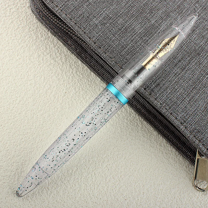 High Quality 0.38/0.5mm Fountain Pen Transparent Acrylic Large-Capacity Piston Filling Student Writing Ink Pen