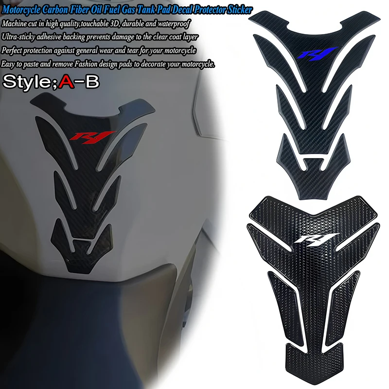 For Yamaha YZF-R1 YZF R1 R1M YZF1000  3D Motorcycle Carbon Fiber Oil Fuel Gas Tank Pad Tankpad Decal Protector Sticker