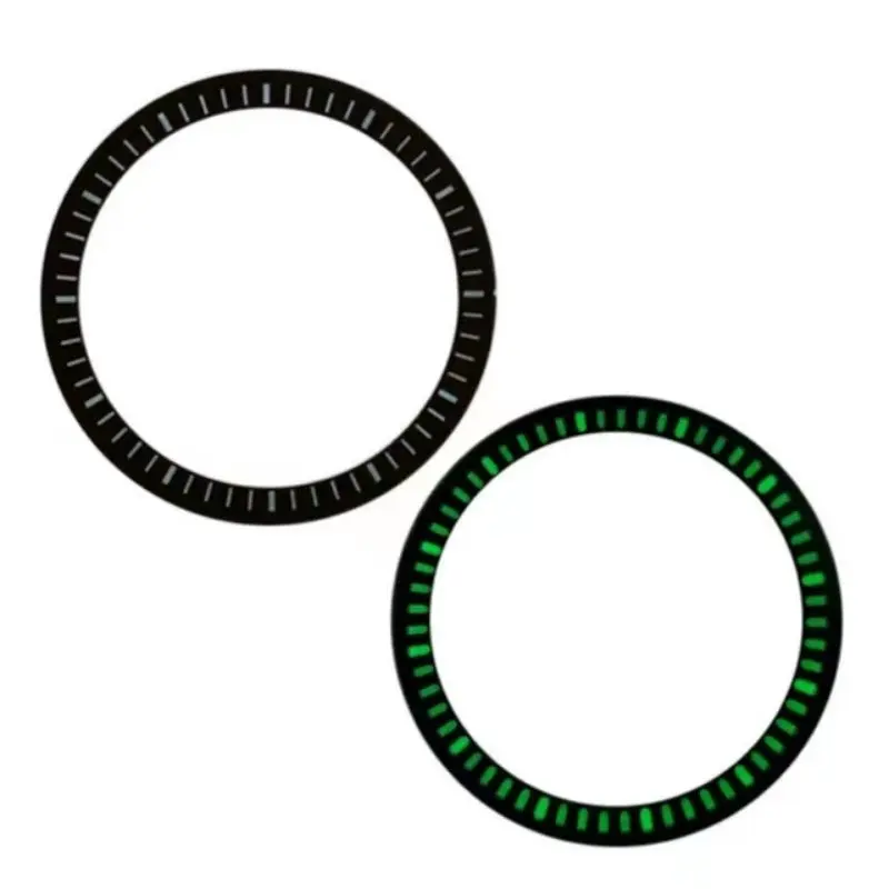 Fit For NH35 NH36 NH38 NH70 4R Movement 28.5mm Scale Dial Inner Chapter Ring Watch Dial Green Luminous Chapter Inner Bezel Ring
