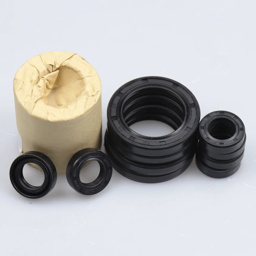 TC 48 50 52 55 57 Black NBR Rubber Grooved Double Lips Gasket Joint Sealing Joint O Ring Rotating Shaft Spring Skeleton Oil Seal