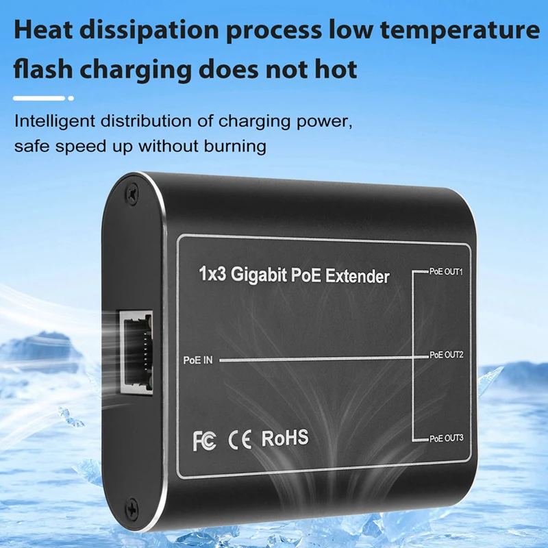 IEEE802.3Af/ที่ 30W เครือข่าย Poe สัญญาณ Gigabit Poe Extender Ethernet Repeater สําหรับระบบรักษาความปลอดภัยกล้อง