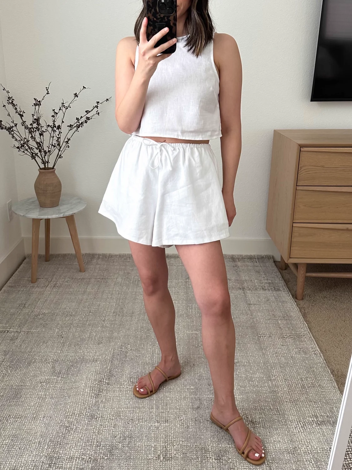 

Женские шорты из 100% льна с эластичной резинкой на талии, однотонные повседневные женские короткие брюки