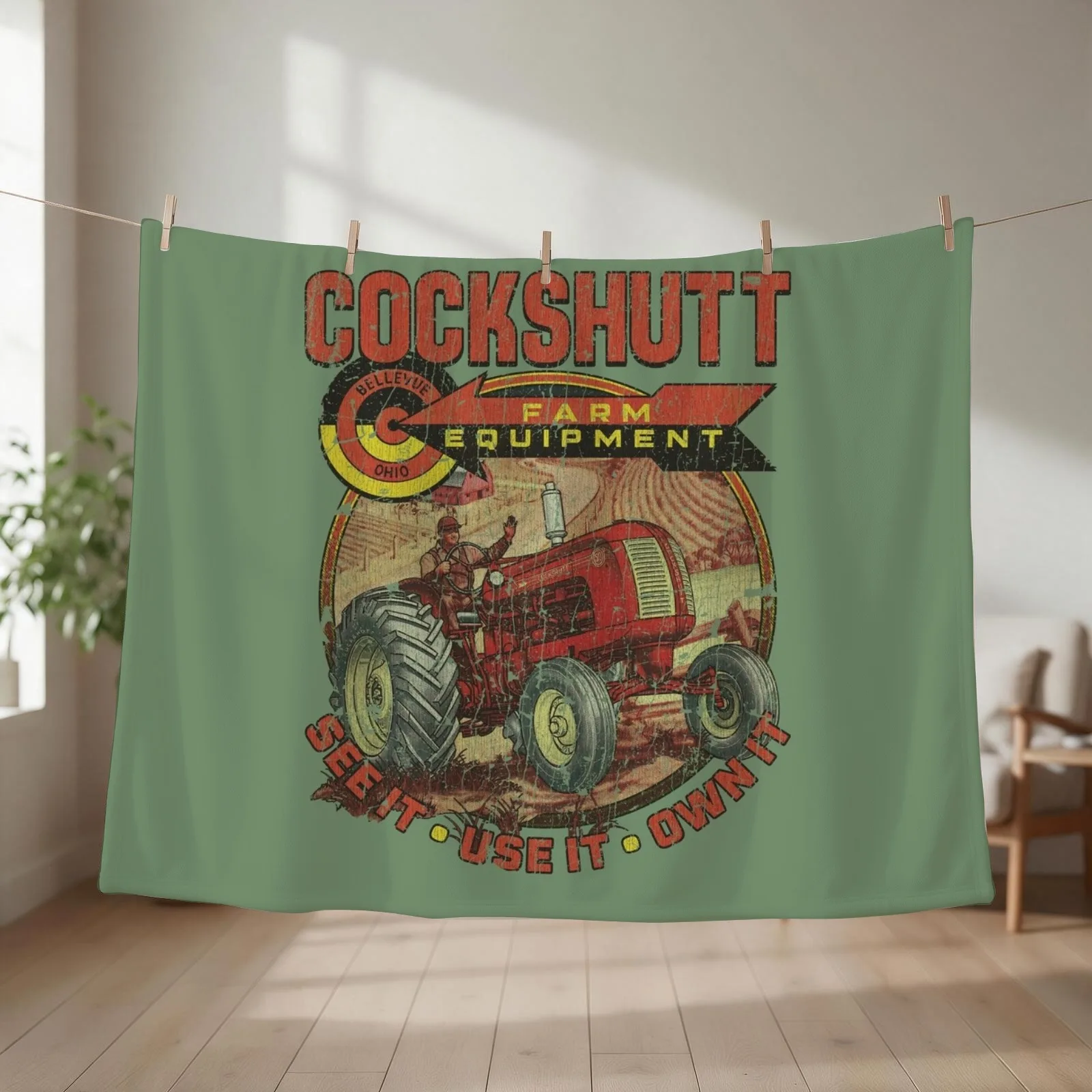 Cockshutt Farm Equipment Ltd. 1953 Throw Blanket Softest For Sofa Thin valentine gift ideas Plaid Blankets