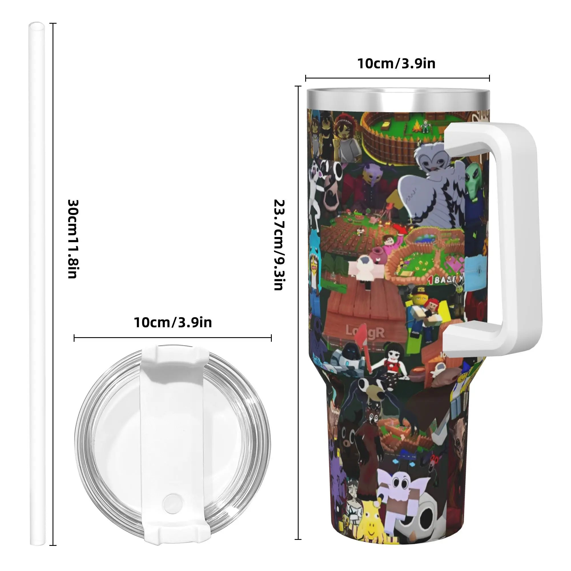 99 ليالًا في لعبة الغابة 17 بهلوان زجاجة مياه للمشروبات الباردة معزولة من الفولاذ المقاوم للصدأ أكواب حرارية مطبوعة كوب أكواب للتخييم