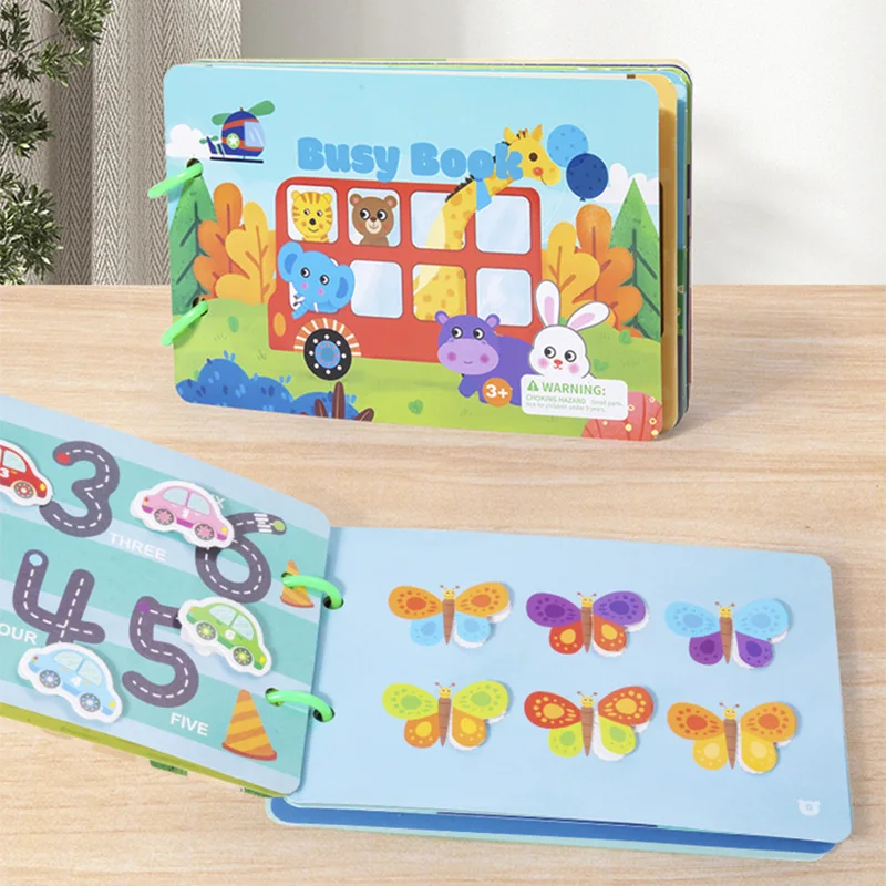 Montessori Toys Quiet Book My First Busy Book DIY Puzzle Animal Fruit Numbers Matching Game Educational Toys For Kids Children