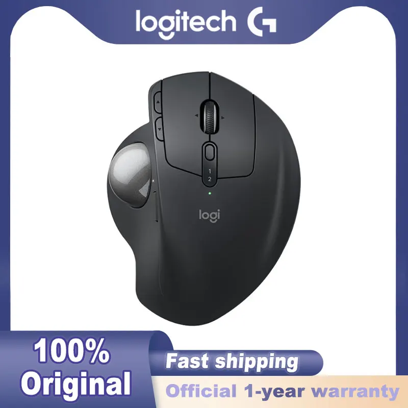 Logitech MX ERGO S Kabellose Trackball-Maus, verstellbar, ergonomisches Design, wiederaufladbare Bluetooth-Maus für Büro, Zeichnung, Laptop