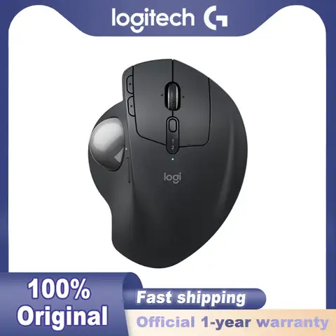 Logitech MX ERGO S Wireless Trackball Mouse Adjustable Ergonomic Design Rechargeable Bluetooth Mouse for Office Drawing Laptop