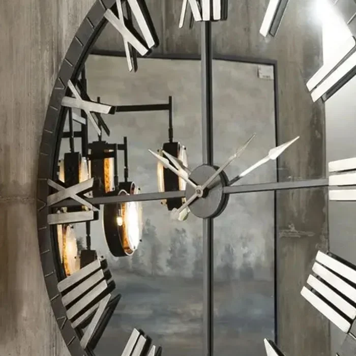 60 Big Top Quality Round Mirror Clock Living Room Glass Large Clock Home Decor Silence large Wall hanging Clock dropshipping