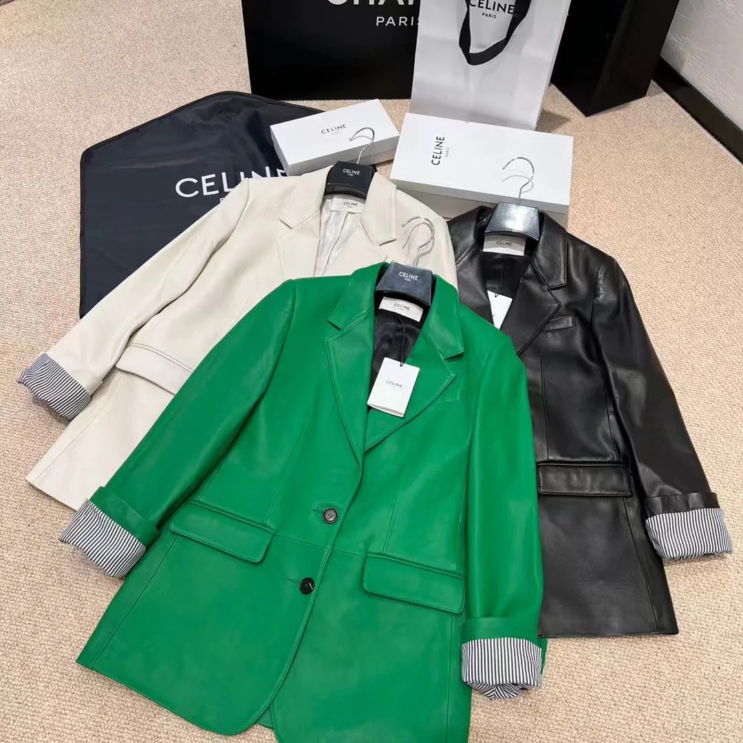 

Genuine leather jacket for autumn and winter, new commuting style Korean version, single breasted for slimming and versatile