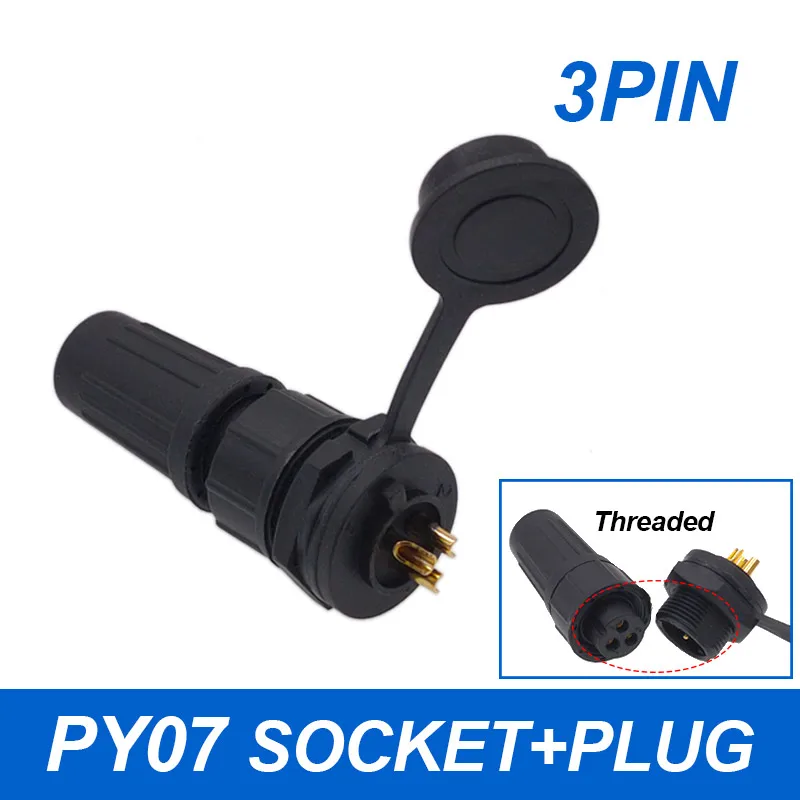 1 stks Connector Plastic Waterdichte Stopcontact IP67 PY07 Butt Connectors 2pin 3pin 4pin 5pin 6pin 7pin 8 pins Z108