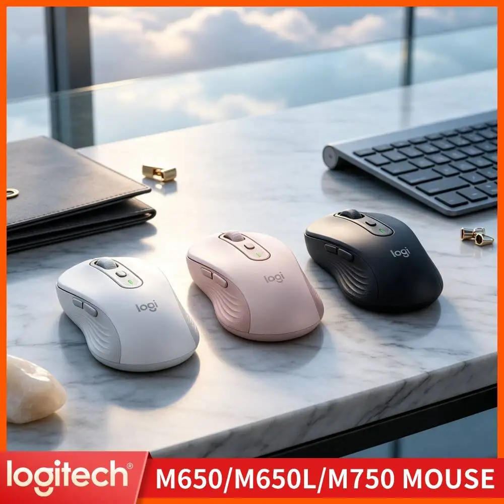 Logitech M650/M650L Wireless Ergonomic Mouse - Dual Connectivity, Rubber Grips, 90% Reduced Click Noise, 24-Month Standby