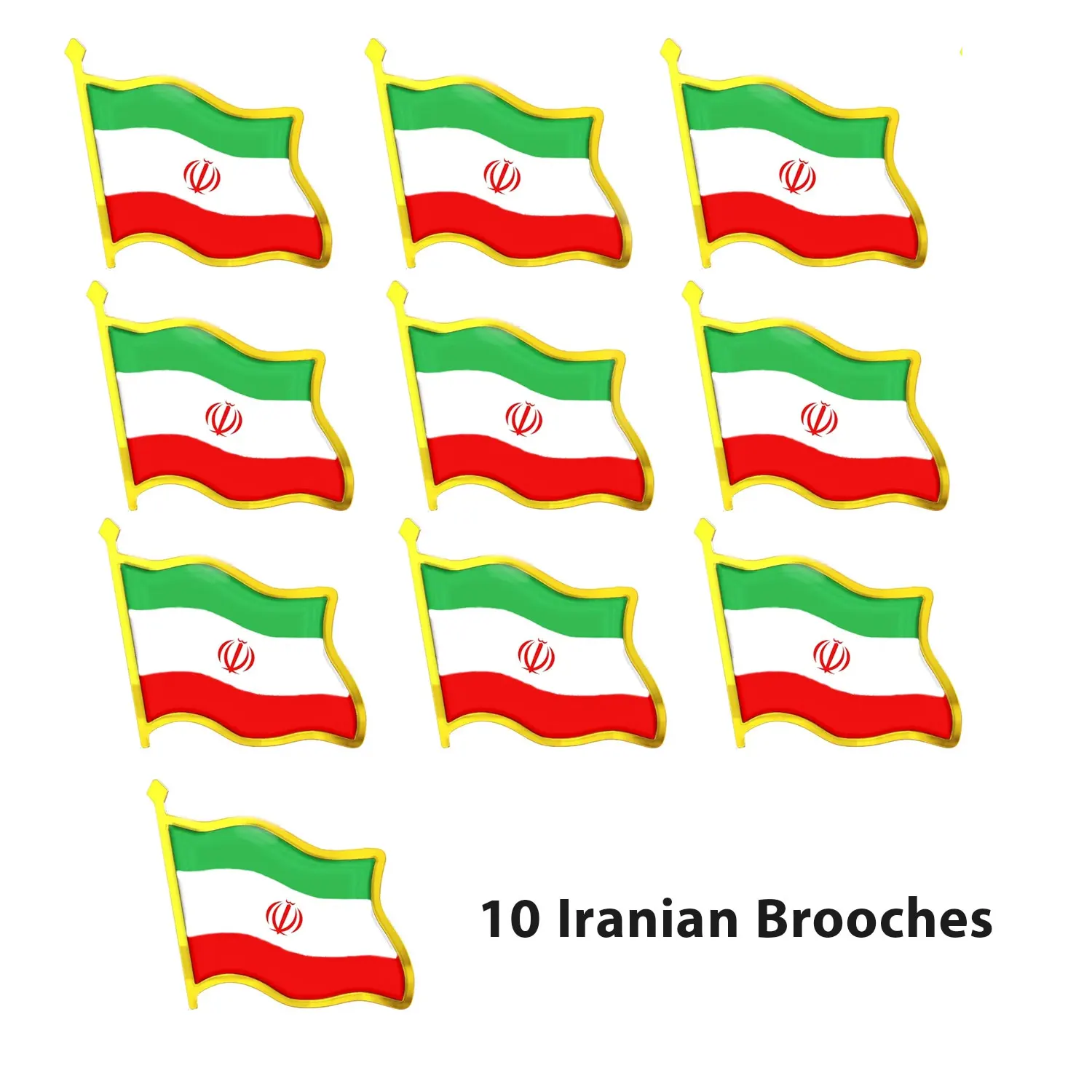 5/10 Peças Broches de Metal Esmaltado com Bandeira Nacional do Irã/Persia, Estilo Borboleta, para Terno, Presente de Joia