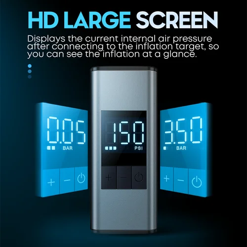 Imagen 2 del producto Bomba eléctrica portátil de aleación de aluminio de 150 PSI, inflador de neumáticos recargable de aire para bicicleta, válvula Schrader Presta plateada CYCLAMI A3 MAX, Inflador Bomba eléctrica para bicicleta