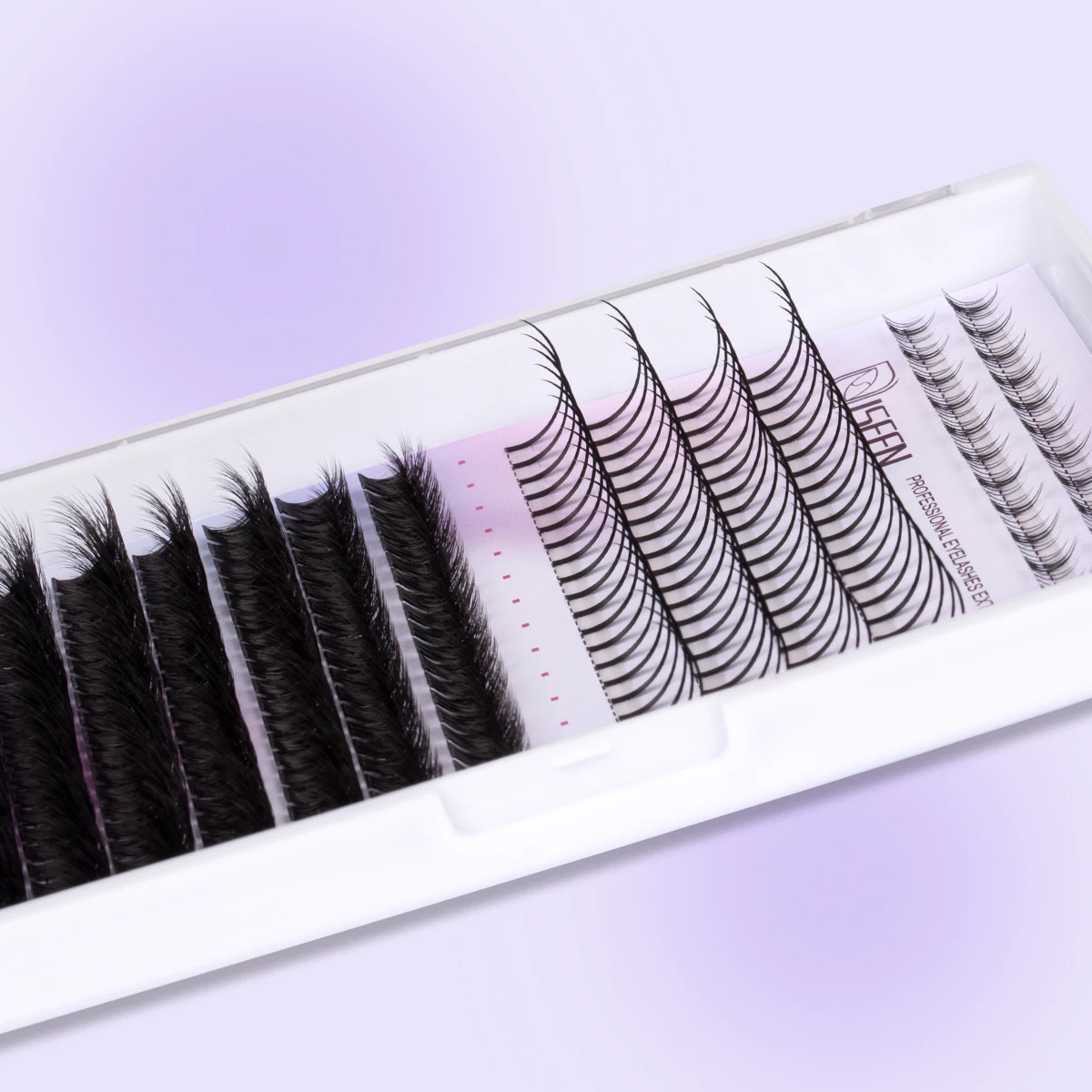 مجموعة مجموعات الرموش الرقيقة مجموعات الرموش Wispy ملحقات الرموش العنقودية المجعدة مع رموش السندات وملقط الختم