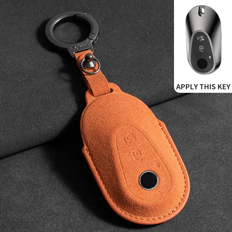 Wildleder Leder Auto Schlüssel etui für Mercedes Benz E Klasse W213 W205 E200 E260 E300 E320 Amg Cla 2018 2019 2020 Remote Fob Shell Fall