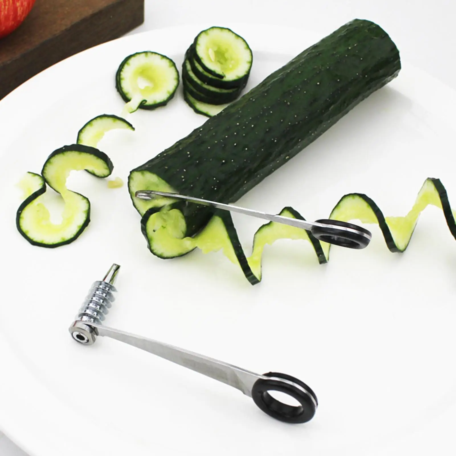 Faca Espiral para Cortar Vegetais: Cenoura, Batata, Pepino - Acessório de Cozinha Manual em Aço Inoxidável