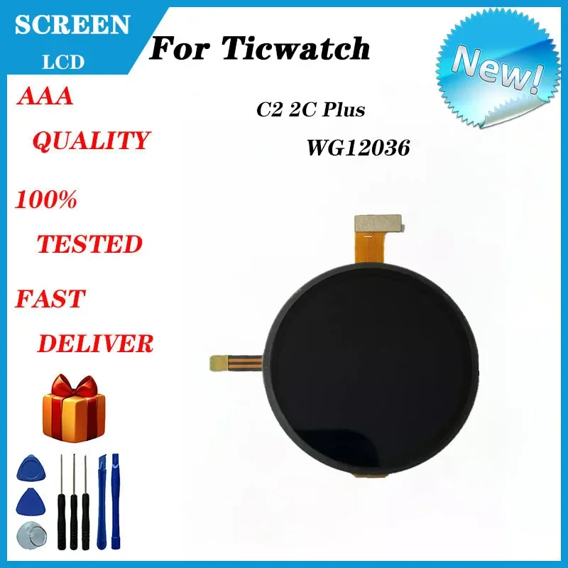 For Ticwatch C2 2C Plus WG12036  LCD Display + Touch, Smart Watch AMOLED Display Replacement And Repair Parts