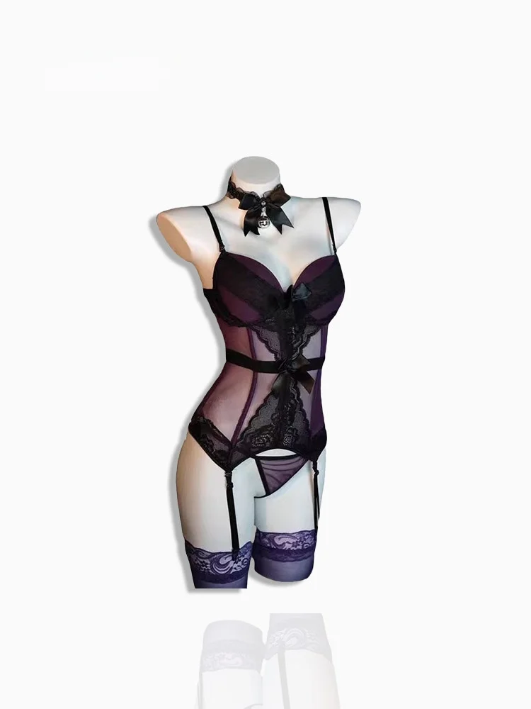 

Original Design Sexy Purple Me Brtte Onesie Women's Summer Date Robe Waist Cinched High Waist ort Pants Underwear