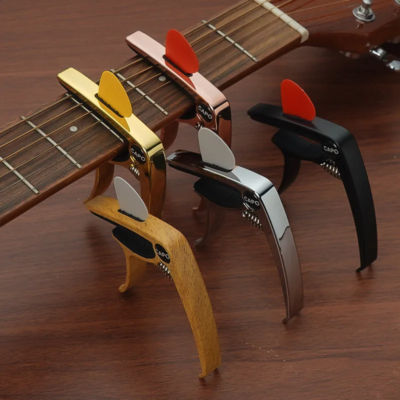3-in-1 Excellent Metal Guitar Capo Adjustment Clip Guitar Capo for Acoustic Electric Guitars Bass Ukulele with Picks Holder 1PC