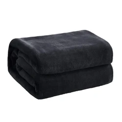 Zachte Warme Coral Fleece Flanel Dekens Voor Bedden Faux Fur Mink Gooi Effen Kleur Sofa Cover Sprei Winter Plaid Dekens