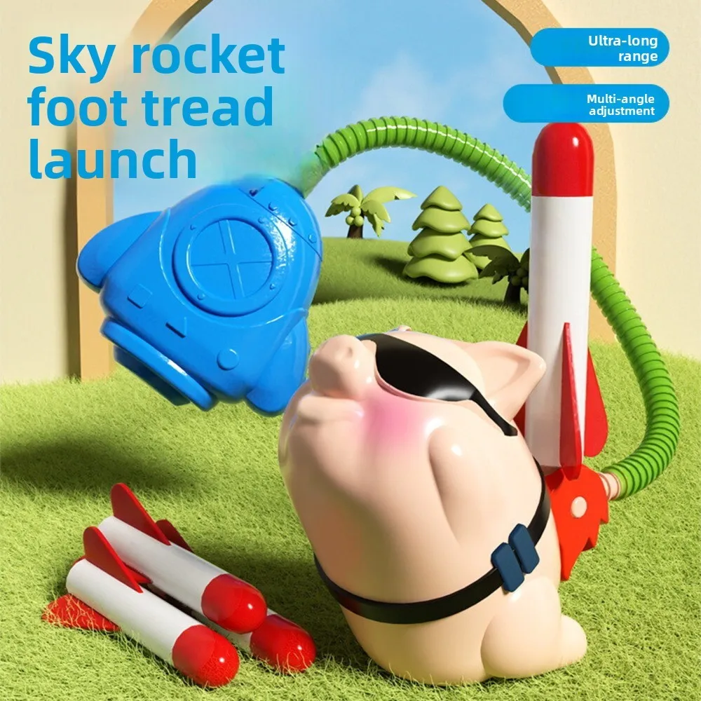 لعبة قاذفة الصواريخ للأطفال في الهواء الطلق مع أضواء LED، صواريخ إسفنجية تعمل بالهواء المنشط للأولاد والبنات #4