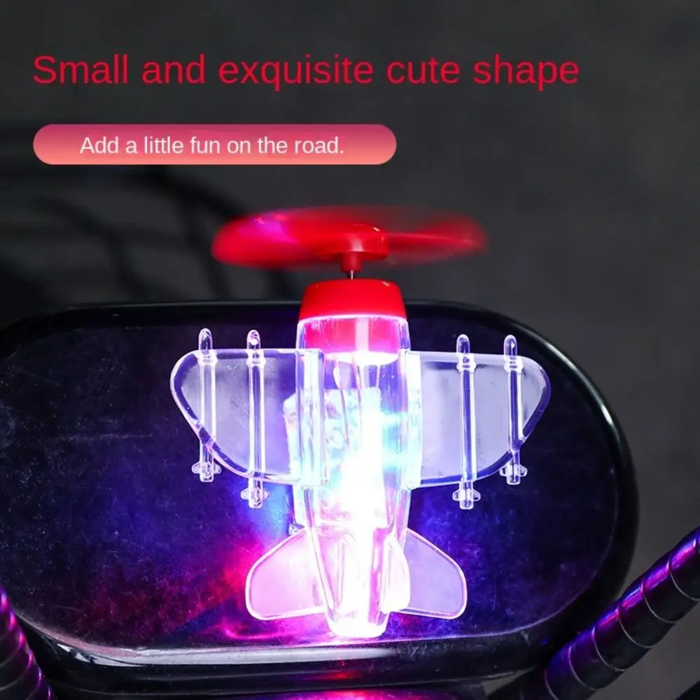 Durable Wind Power Generation LED Light Warning Effect Creative Car Decorations with Traceless Adhesive Ornament Small Airplane