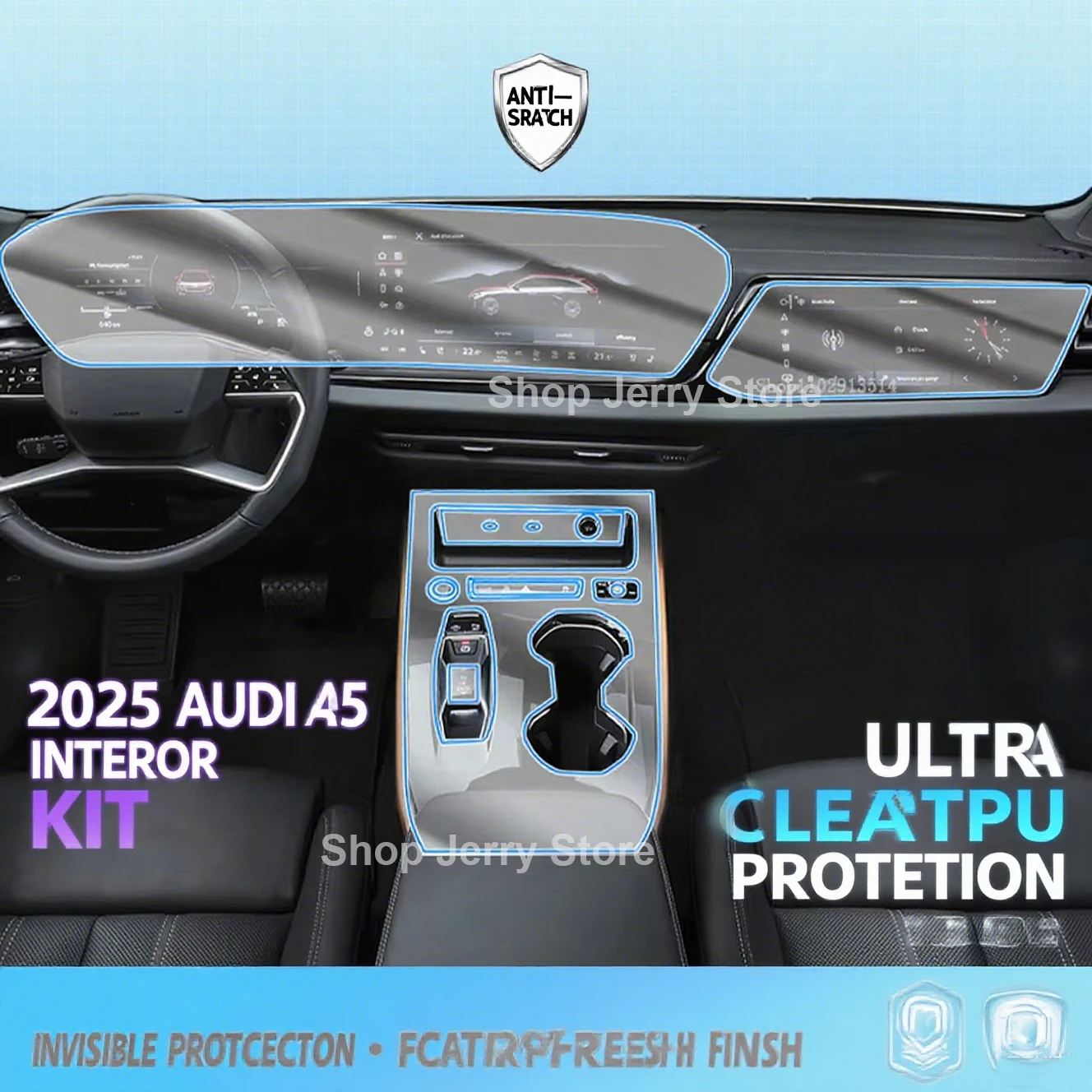 

For AUDI A5 2025 Car Interior Center Console instrument Transparent TPU Film Protective Anti scratch Sticker Accessories