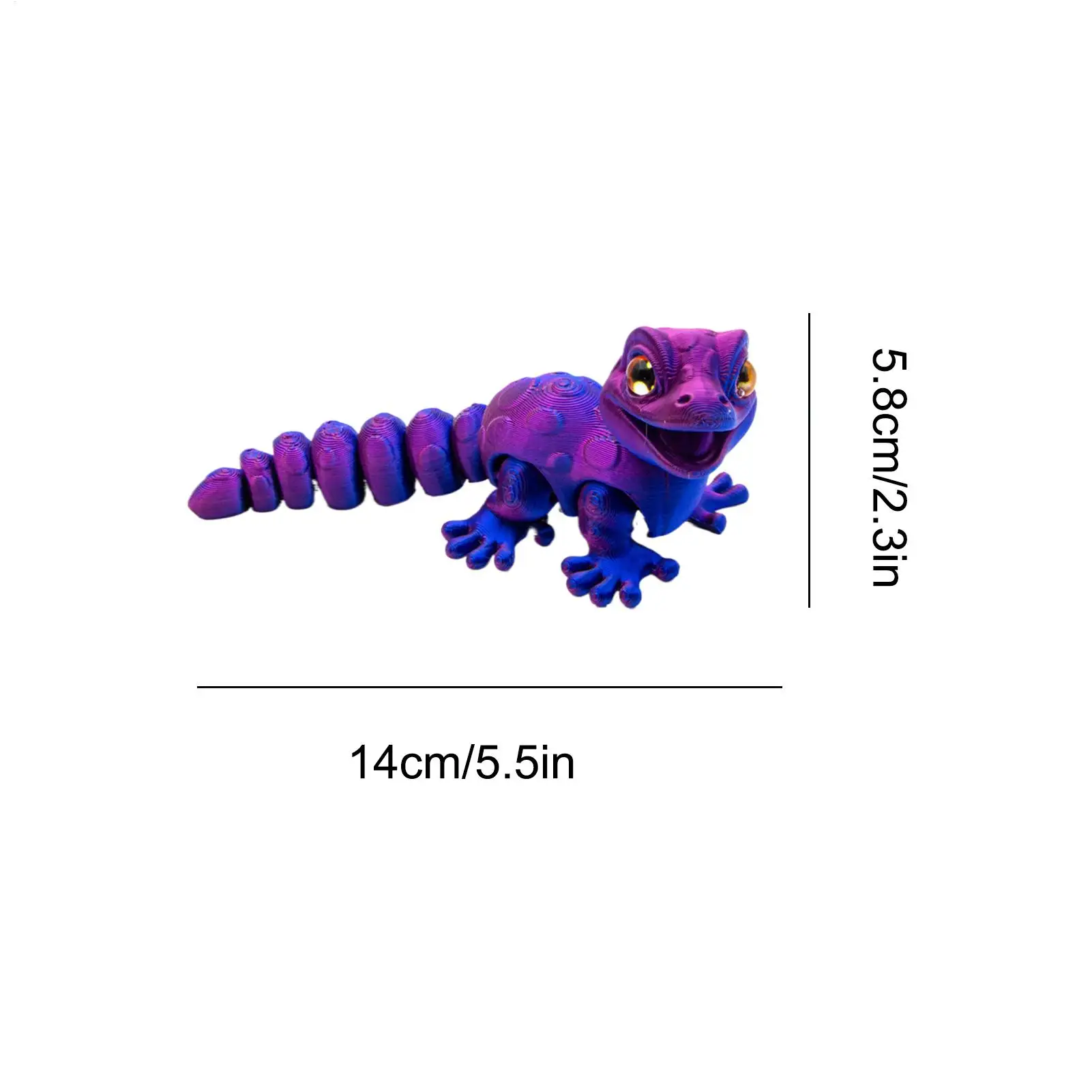 3D Printed Gecko Figurine Lizard Reptile Fidget Toy Statue for Kids Boys Girls Desk Decor Dorm Living Room Bedroom Office Gifts view 6