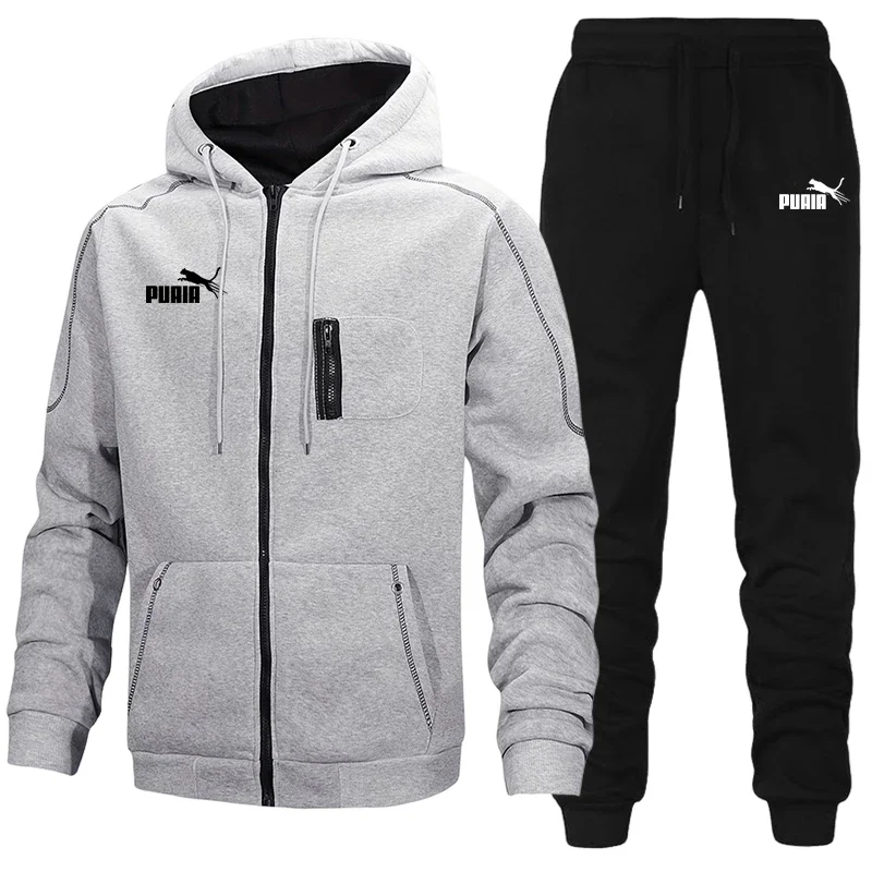 Aliexpress Men's Set/Coat/Pants 2026 Hot Sale Tracksuit Zipper Hooded Coat & Sweatpants Autumn Winter Daily Casual Sports Jogger Sportswear - Aliexpress Deal