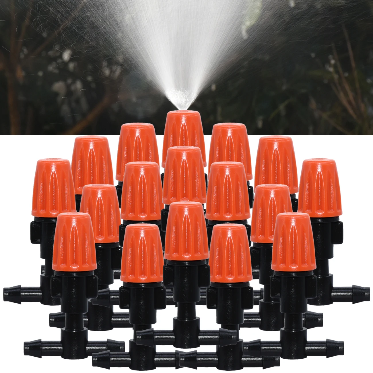 SPRYCLE 20PCS Adjustable Garden Drip Irrigation Misting Nozzle Micro Flow Head Dripper for 4/7mm 1/4 Inch Tubing Hose Greenhouse