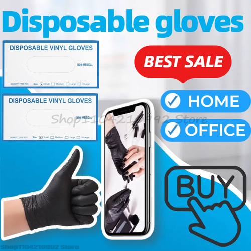 Black S/M/L/XL Latex Gloves Pvc Gloves Disposable Nitrile Gloves Housework Cleaning Car Industry Gardening Cooking Tools - View 1