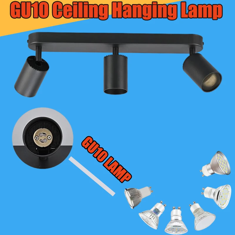 

Rotatable LED Pendant Light GU10 Ceiling Hanging Lamp Adjustable Spot Light Chandelier for Living Room Kitchen Bedroom
