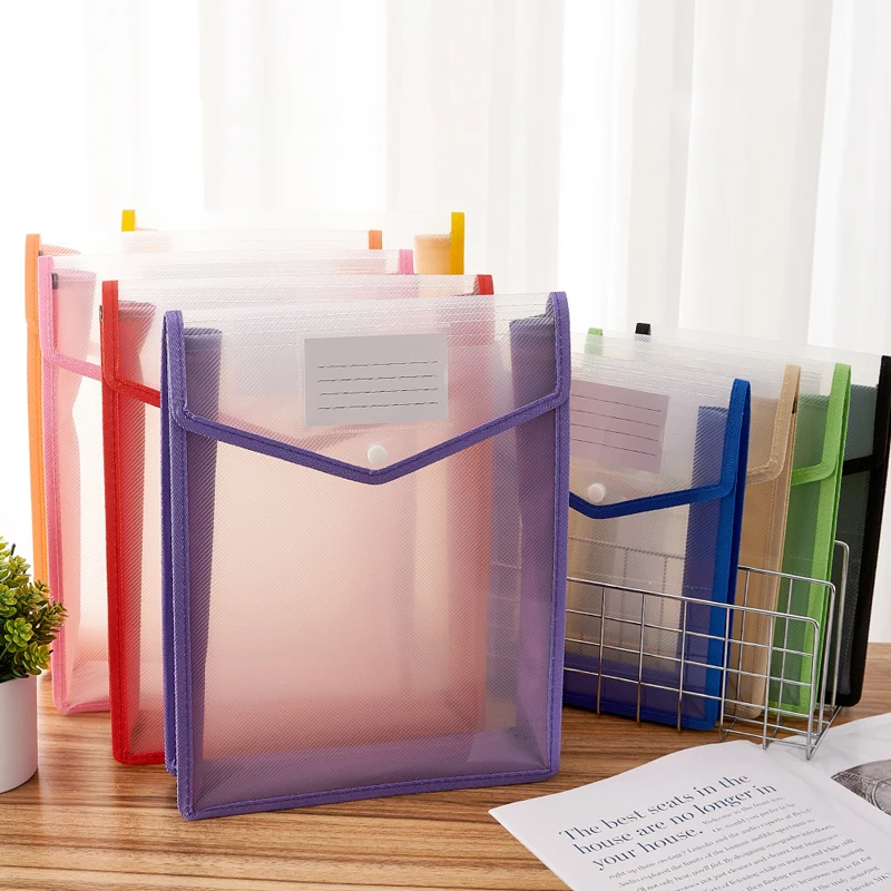 Cartella per file A4 A5 Cartella per cancelleria Cartelle per organizer per file impermeabili Borse trasparenti per riporre e organizzare con etichette