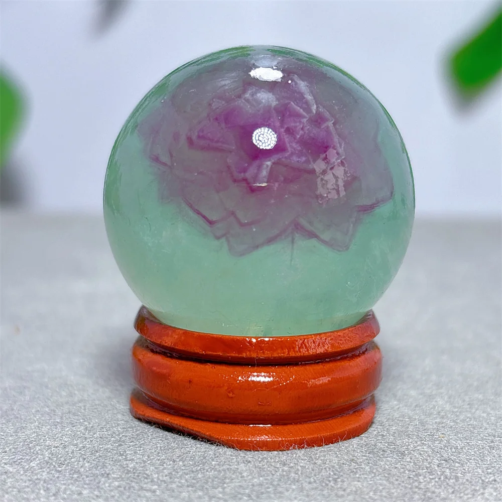 Sphère de fluorite, cristal, pierre naturelle, minéraux de quartz, articles de décoration pour la maison, Reiki, jardin, cadeaux porte-bonheur, amour, guérison énergétique + support