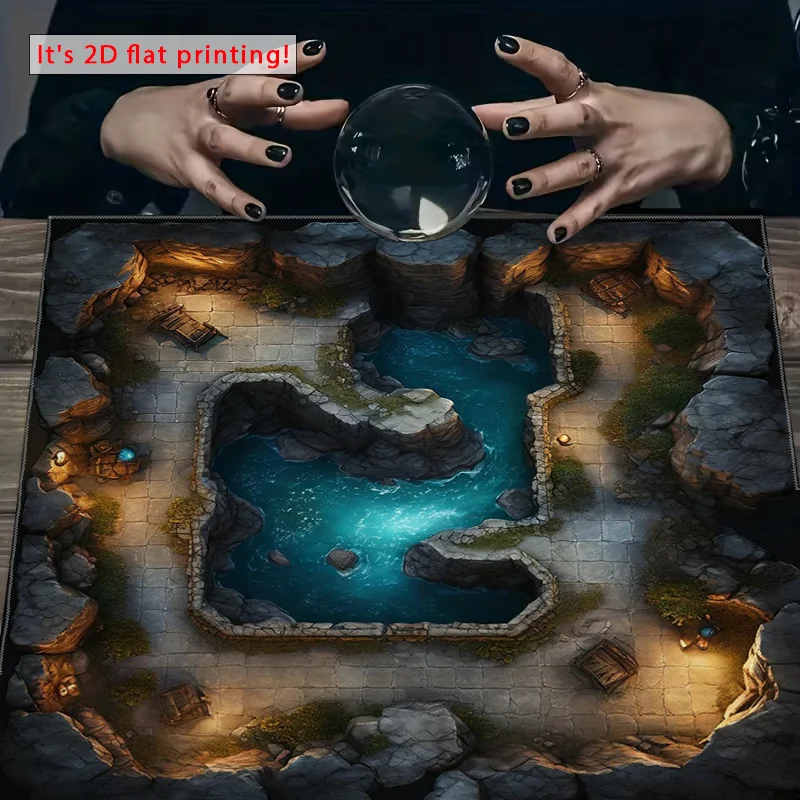 Mystic Tarot Tablecloth Mat for Occult Fortune Telling Spiritual Crystal Reading Altar Cloth Magic Ceremony 60x60cm