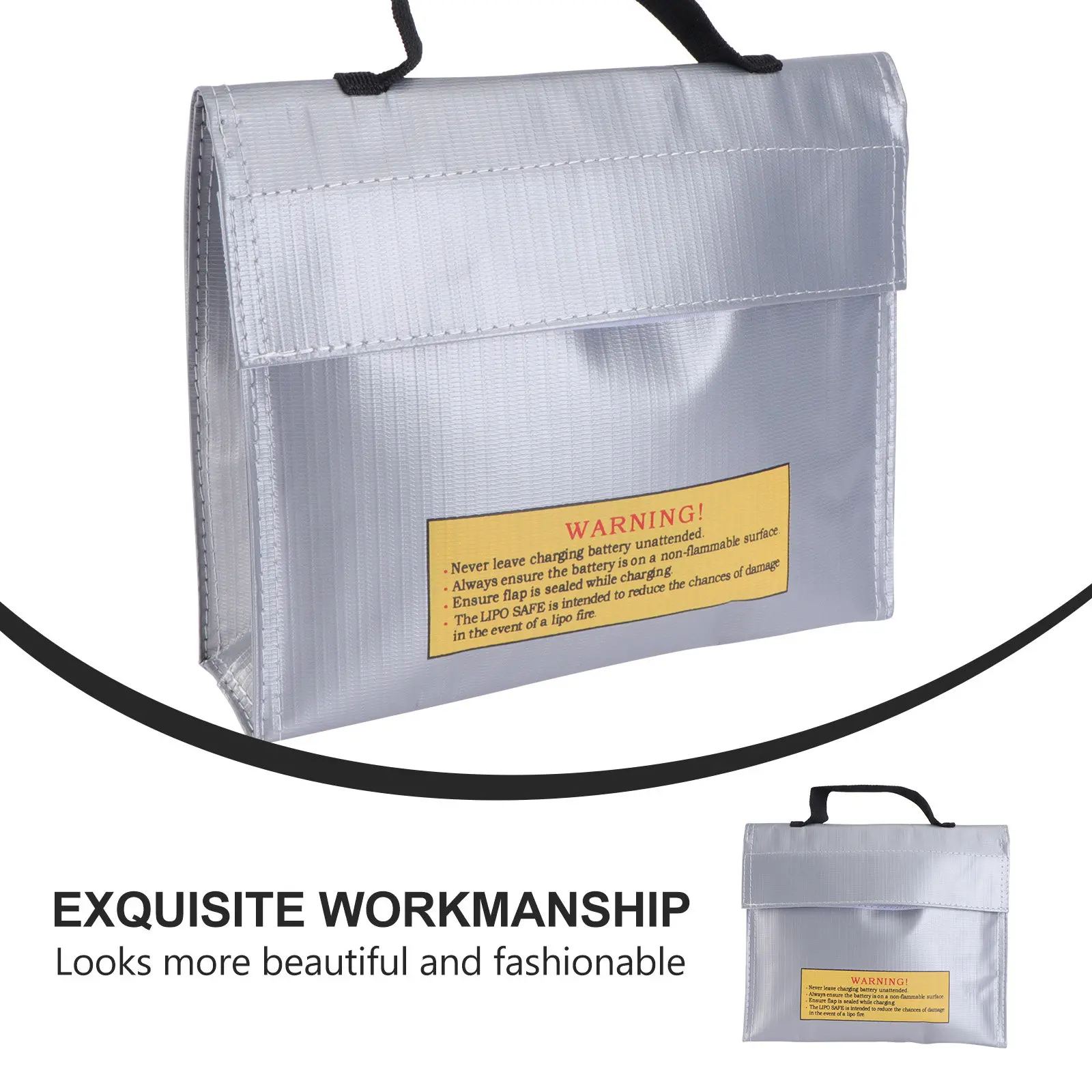 1Pcs Premium Fireproof Battery Bag Explosion-Proof Storage Pouch Heat-Resistant Lightweight Safety Solution for Liion Battery