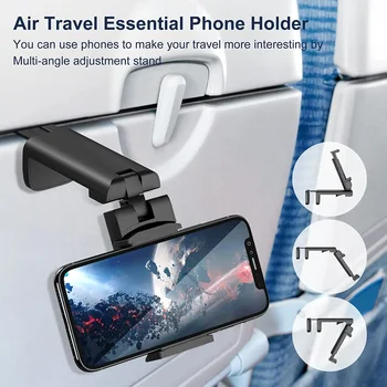 Airplane Mobile Phone Holder Travel Portable Phone Mount Flight Seat Desk Selfie Holding…