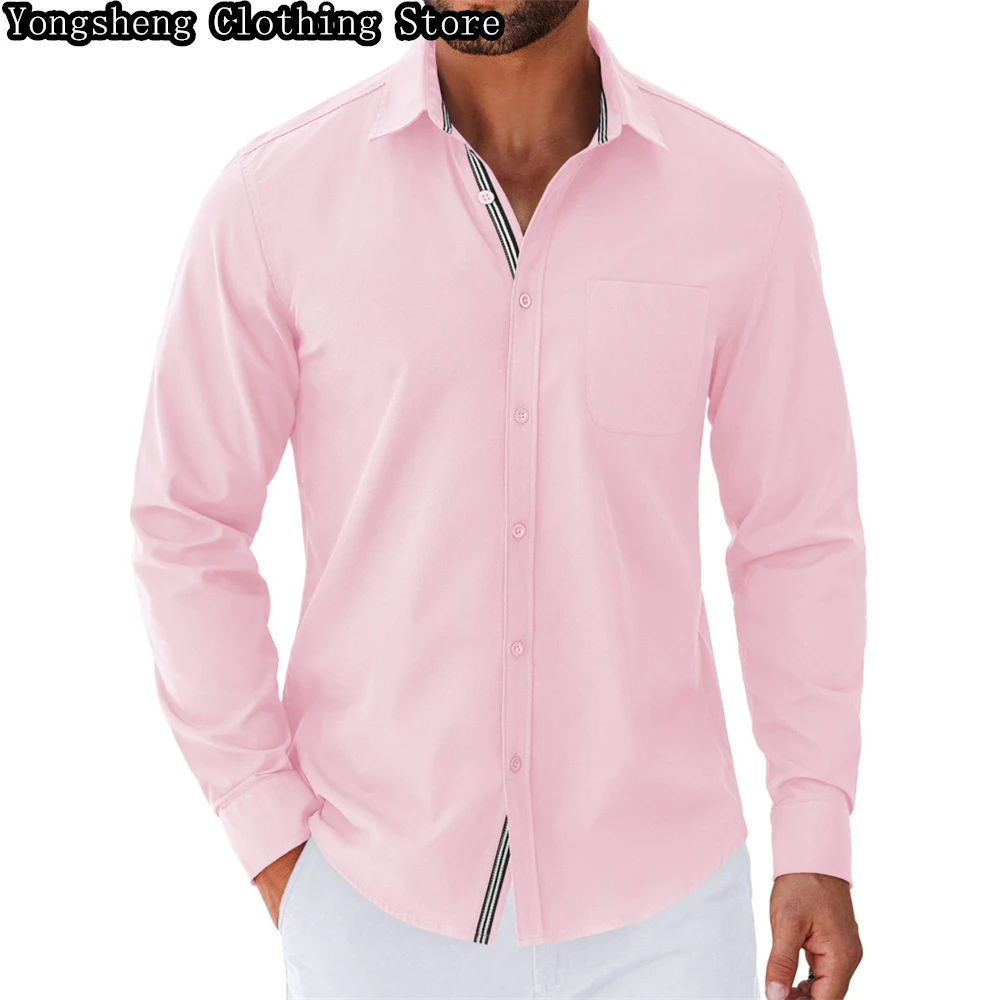 Camisa de manga longa masculina casual de alta qualidade roupas masculinas trabalho viagem design de moda sentido roupas masculinas 2024 novos topos