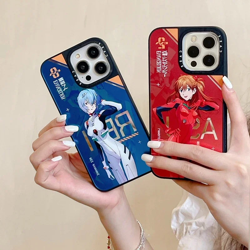 Evangelion Phone Case for iPhone 14 13 12 11 Pro Max MagSafe Anime Mirrors Fashions Non-slip Shockproof Protective Cover Gift