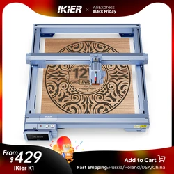 New iKier Flagship K1 12W Higher Accuracy Laser Engraving and Cutting Machine DIY CNC Fixed-Focus Ultra-Fine