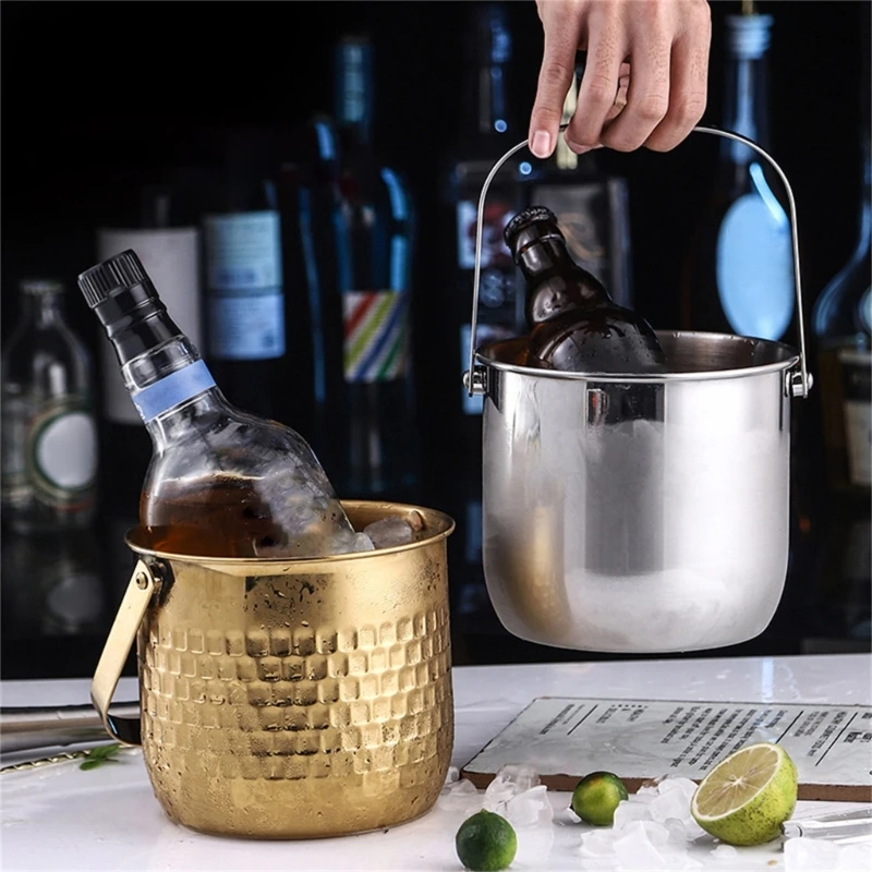 

Stainless Steel Ice Bucket Wine Beer Wine Chiller Bottle Coolers Champagnes Barrels Portable Party Home Bar Kitchen Tool