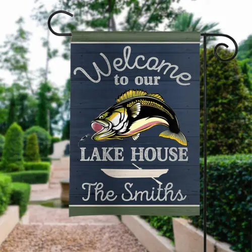 Personalized Welcome To The Lake House Flag,  Custom Lake House Welcome Flag LLK ZZU hhz