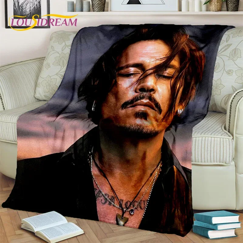 3D Printing Series Johnny Depp Blanket,Soft Throw Blanket for Home Bedroom Bed Sofa Picnic Travel Office Rest Cover Blanket Kids