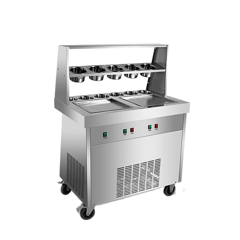 Industrial 2 pan fried ice cream machine philippines fried ice cream freezer fried ice-cream machine