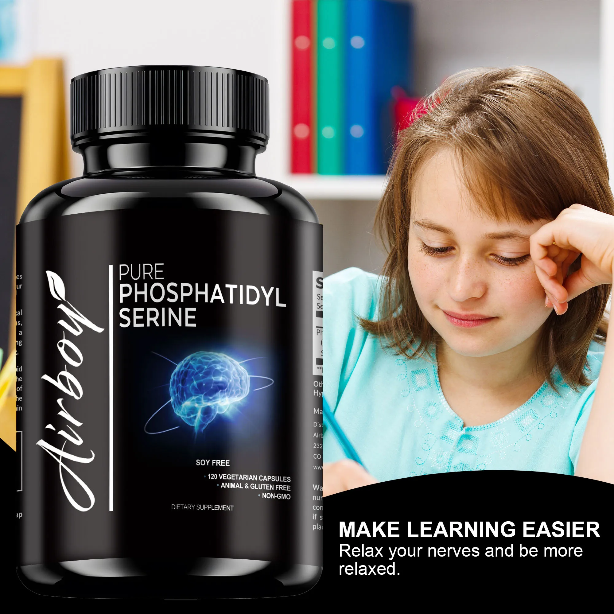 Phosphatidylserine Supplement - Refresh The Mind, Reduces Fatigue, Supports Brain Health, Improves Focus and Cognitive Function