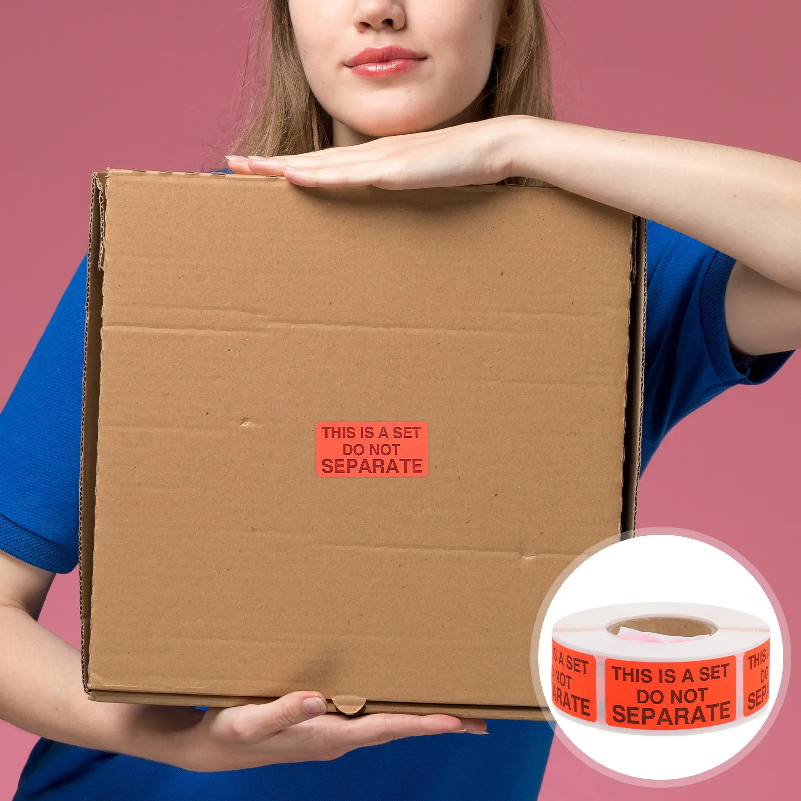 

500Pcs Do Not Detach Labels Fluorescent Red 2x0.98 Inch Packaging Transport Stickers Set Integrity Warning Shipping Handling