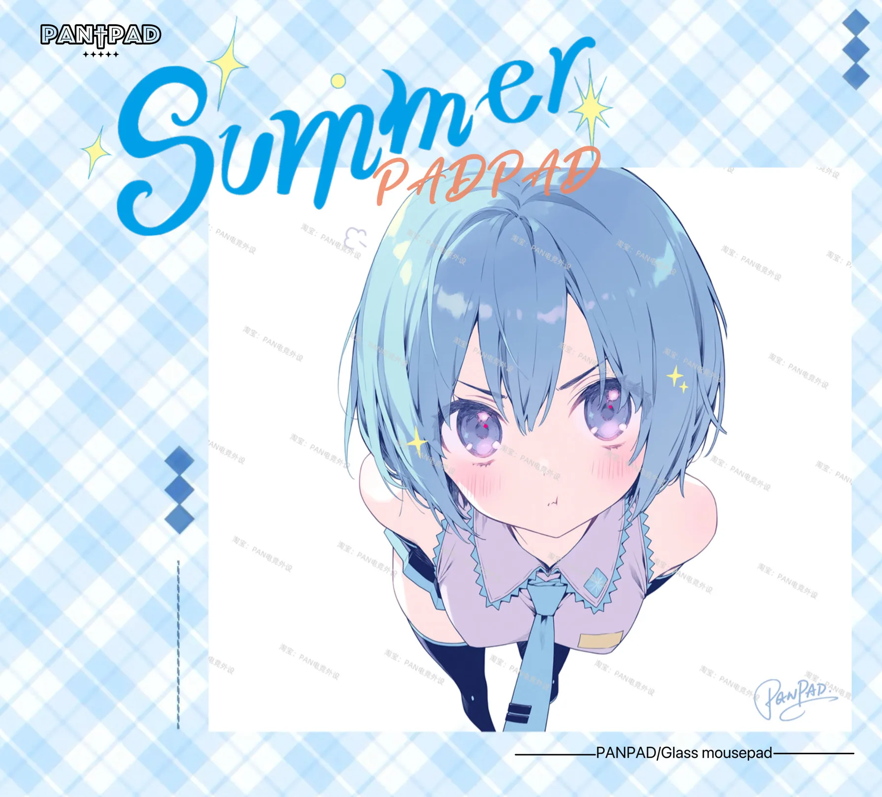 PAN Esports Summer Glass Mousepad Smooth and Speed Mouse Pad Coating Full Coverage Primer For TTK APEX CSGO PC Accessories Gifts