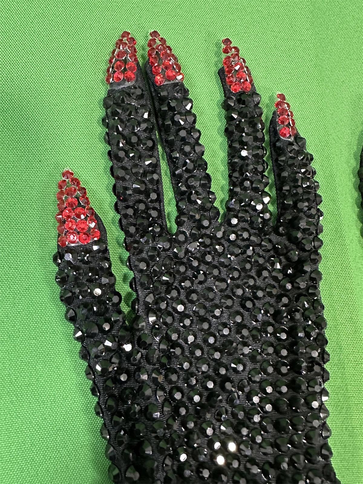 Guantes largos glamorosos negros con diamantes de imitación para mujer, accesorios elásticos de LICRA para club nocturno, escenario nocturno, cantante, fiesta